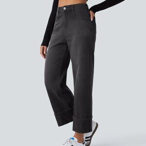 Halara Flex™ Rolled Hem Wide Leg Stretchy Jeans - size L